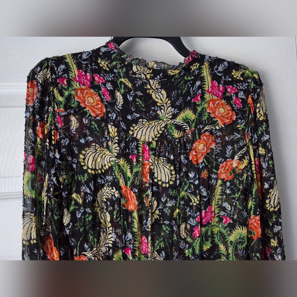 Anthropologie Danae Sheer Classic Buttondown Blouse Size M - Picture 8 of 11